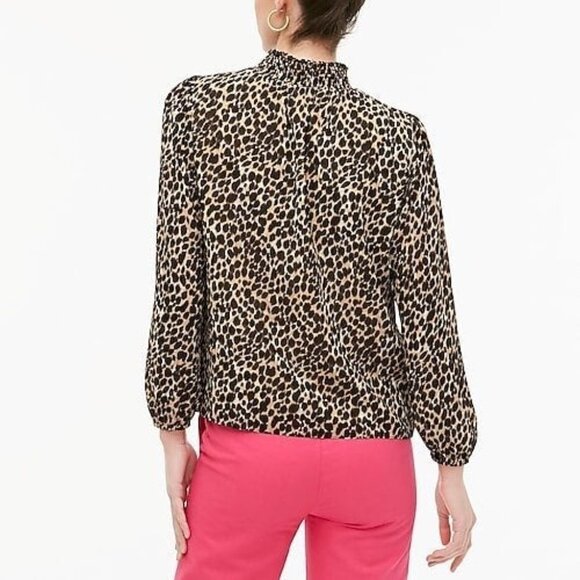 NWT J. Crew Small Leopard Long-sleeve Mocknec - Picture 2 of 4